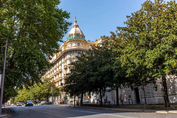 Roma Italia Julio 2021 Fachada Del Histórico Hotel Lujo Excelsior — Foto de Stock