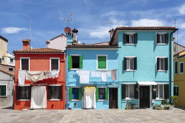 Burano Itália Julho 2021 Casas Coloridas Ilha Burano Lagoa Veneza — Fotografia de Stock