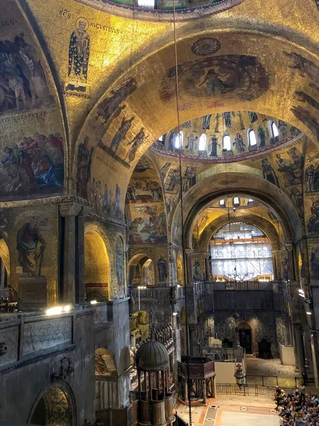Venice Italy July 2021 Golden Interior Mark Basilica San Marco — Stock Photo, Image