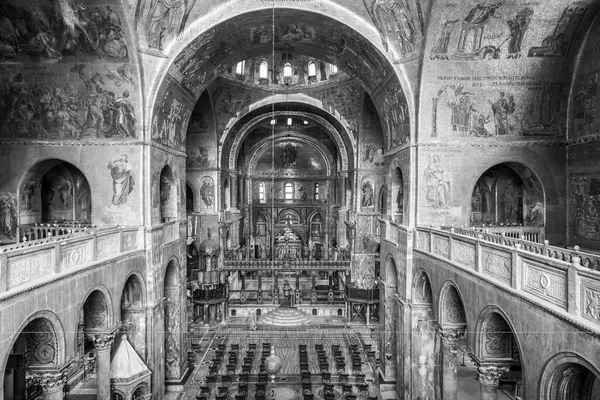 Veneza Itália Julho 2021 Mosaico Parede Dourada Dentro Basílica São — Fotografia de Stock