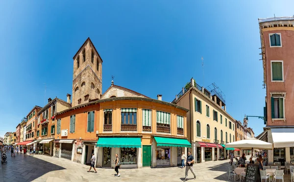 Veneza Itália Julho 2021 Vista Panorâmica Para Praça Mercado Quarto — Fotografia de Stock