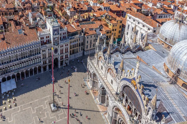 Vista Panorâmica Para Telhado Catedral São Marcos Horizonte Veneza Itália — Fotografia de Stock