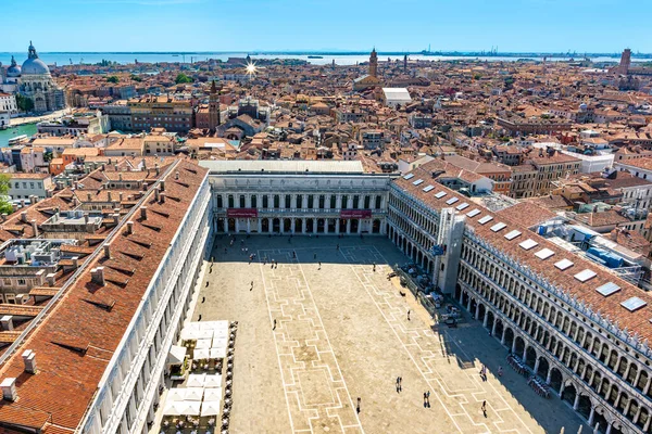 Vista Panorâmica Para Telhado Catedral São Marcos Horizonte Veneza Itália — Fotografia de Stock