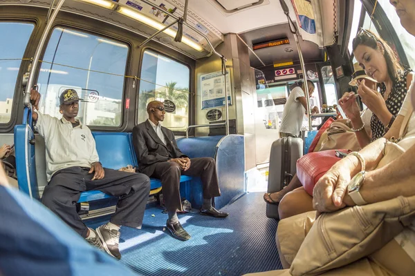 People in the downtown Metro bus in Miami, USA — Stock Photo, Image
