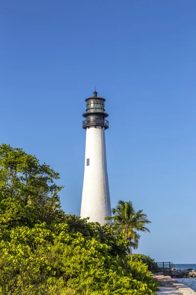 Berømte fyrtårn på Cape Florida på Key Biscayne - Stock-foto