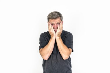 adam beyaz arka plan üzerinde izole problemler