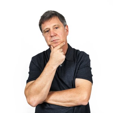 adam beyaz arka plan üzerinde izole problemler 