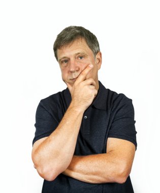 adam beyaz arka plan üzerinde izole problemler 