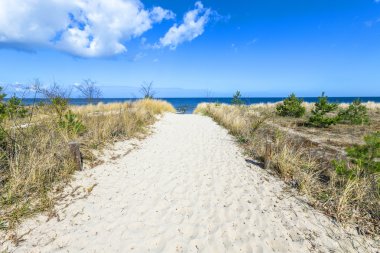 kabul töreni beach Baltık Denizi adlı kumlu yolu ile