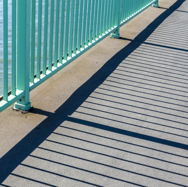 Pattern of cologne Bridge with shadow from reling — Stock Photo, Image