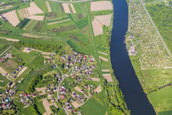 Aérea de paisaje con río cerca de Cracovia —  Fotos de Stock