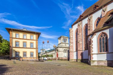 Stiftskirche kilise Baden-Baden Almanya ve tarihi muş görünümüne