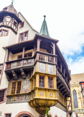 güzel oyma balkon t bir ev küçük Venedik Colmar