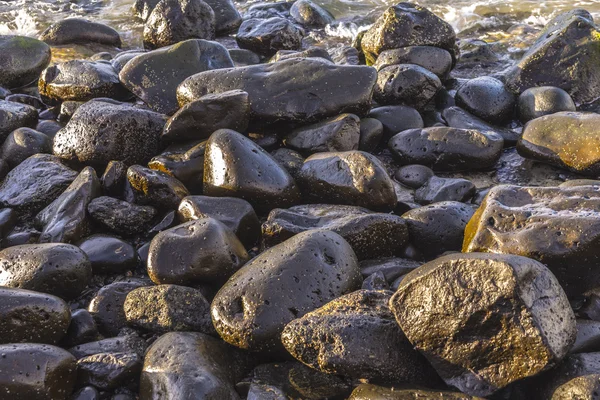 Pebble stone beach in morning light — Stock Photo, Image