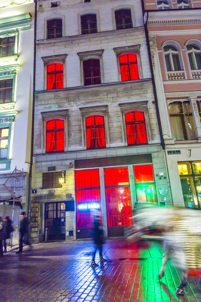 Facade of Sex club open at night — Stock Photo, Image