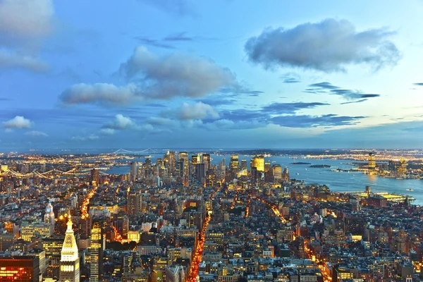 New York de nuit depuis l'Empire State Building — Photo