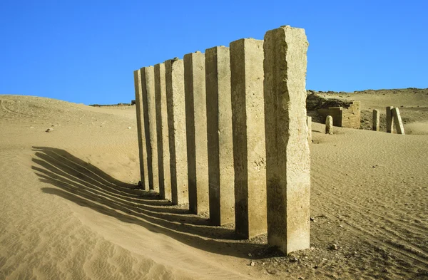 5 pilares del templo lunar cerca de Marib, Yemen — Foto de Stock