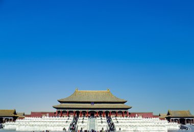 Pekin, Çin'deki Tiananmen yasak şehir dolaşan ourist