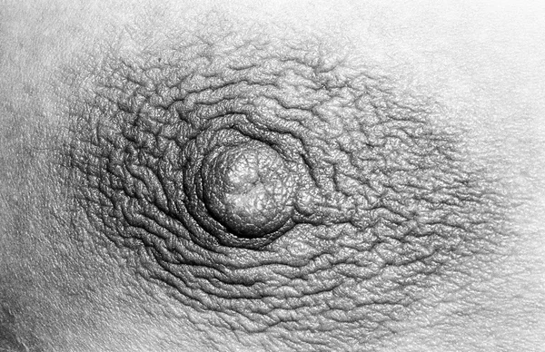 Nipple of a woman in black and white — Stock Photo, Image