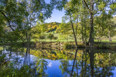 yansıması nehre Tauber güzel Tauber Vadisi 