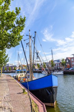 Harlingen eski tekneler ile Pier