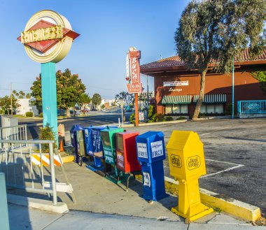 self service Newspaper boxes in Los Angeles clipart