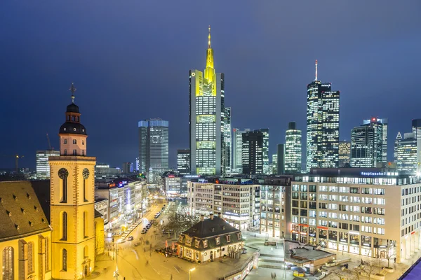 Hogy a hauptwache Frankfurt látképe — Stock Fotó