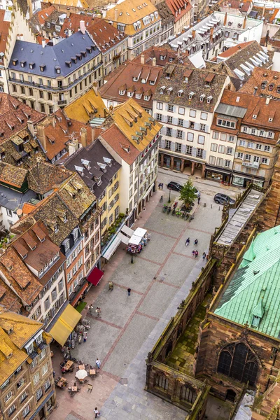 Vista aérea de Estrasburgo a la ciudad vieja —  Fotos de Stock