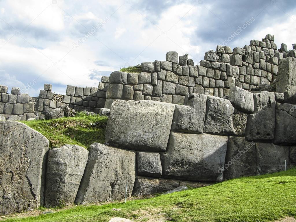 Sacsayhuaman, Incas ruins in the peruvian Andes at Cuzco Peru