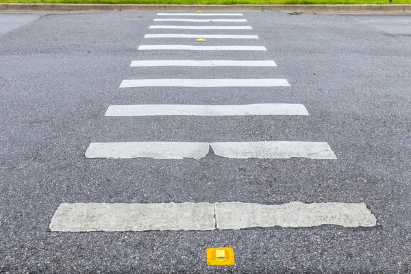Zebra way on the asphalt road surface — Stock Photo, Image