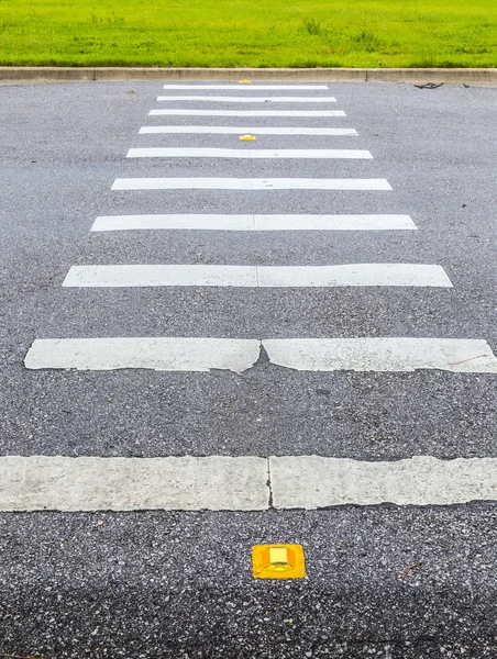 Zebra way on the asphalt road surface — Stock Photo, Image