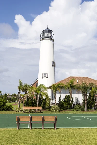 灯塔在圣乔治岛附近巴拉，佛罗里达州，美国 — 图库照片