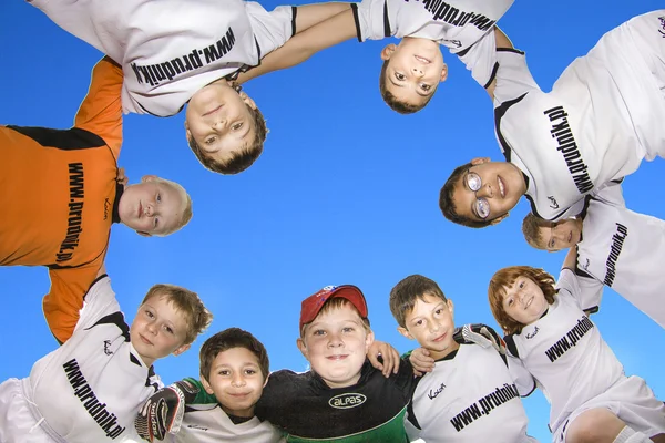 Voetbaltoernooi game kinderen E-klasse — Stockfoto