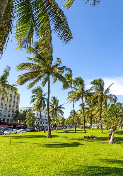 Personas que se relajan en la hermosa Miami Beach — Foto de Stock