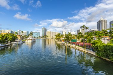 lüks evler kanalında Miami Beach
