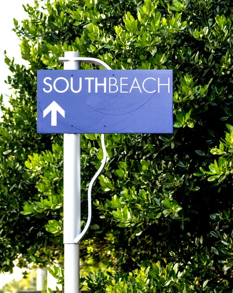 Miami Beach Güney plaj sokak tabelası — Stok fotoğraf