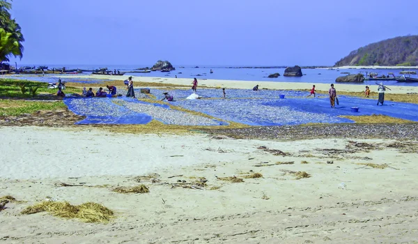 Fisherboats at the beach in Myanmar — Stock Photo, Image