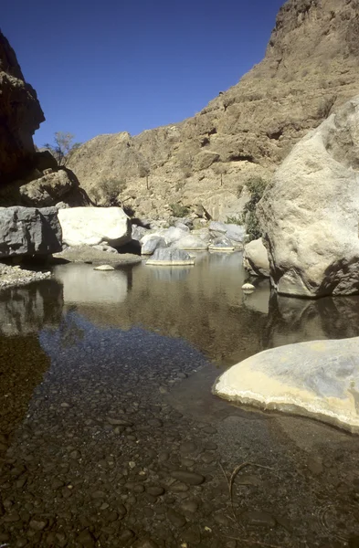 Vuoristomaisema. Wadi kohteessa Oman — kuvapankkivalokuva