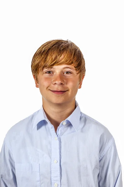 Cute young boy in studio — Stock Photo, Image