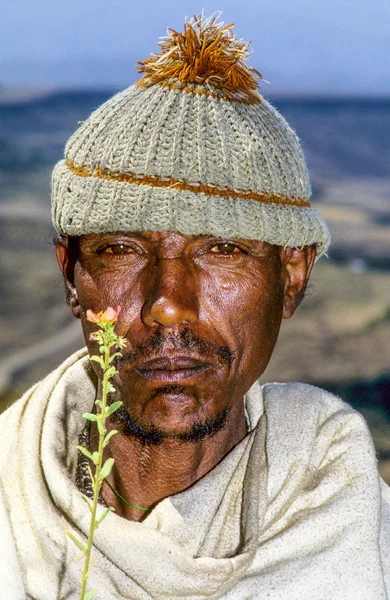Unidentified old farmer from Lalibela Tribe — Stock Photo, Image