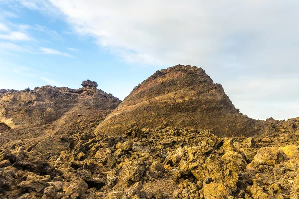 Naplemente a vulkanikus Timanfaya Nemzeti Park Lanzarote — Stock Fotó