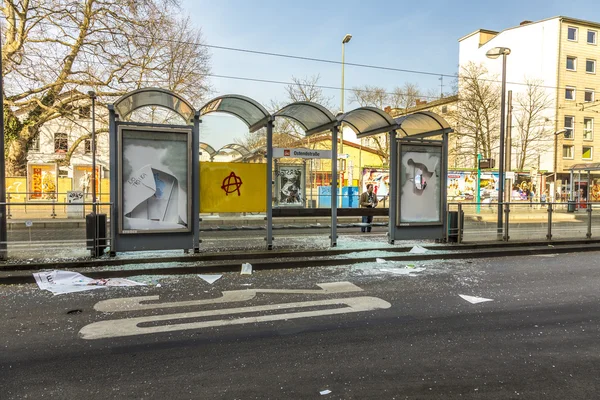 People demonstrate against EZB and Capitalism in Frankfurt — Stock Photo, Image