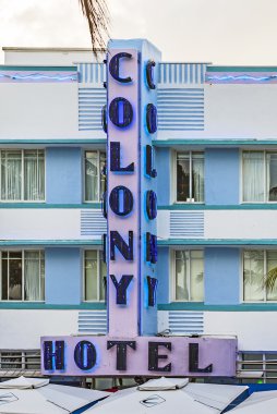 Art deco Colony Hotel güzel ikonik Ocean Drive üzerinde