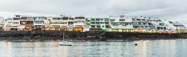 Seaview of promenade of Playa Blanca by night — Stock Photo, Image