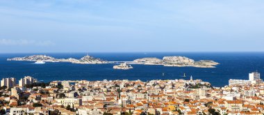 biri Marseil şehir ve Frioul Adaları havadan görünümü