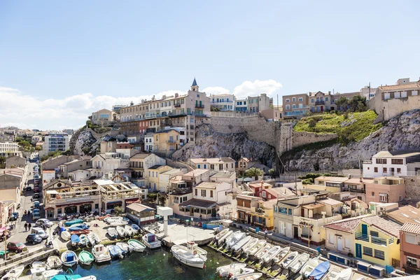 View of Vallon des Auffes, picturesque old-fashioned little fish — Stock Photo, Image