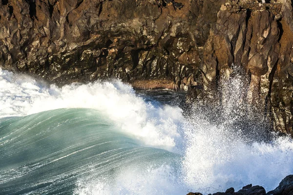 Coast at Los Hervideros in sunset — Stock Photo, Image