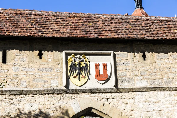 Emblema de Rothenburg ob der Tauber, portão de Kobolzell — Fotografia de Stock