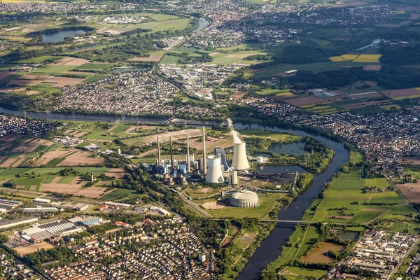 Kraftverket vid floden main — Stockfoto