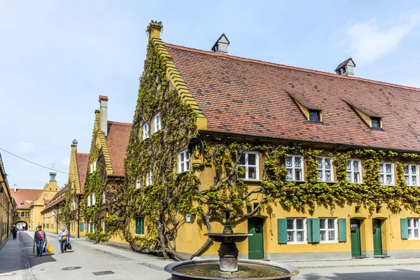 Fuggerei 가장 오래 된 세계는 사회 주택 — 스톡 사진